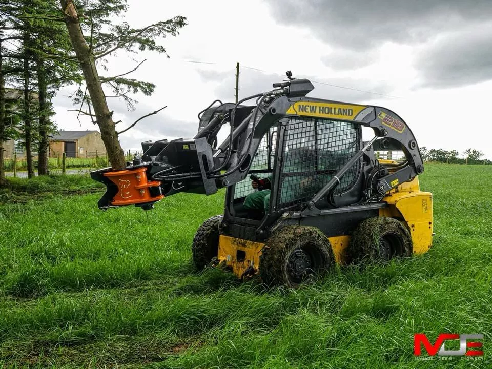MDE Machinery | Tree Shear | Model Koala 200, 300 & 400 SLS | Cutting Capacity 8″, 12″ & 16″ Inches | Hydraulic Flow 10.39-31 GPM | For Skid Steer