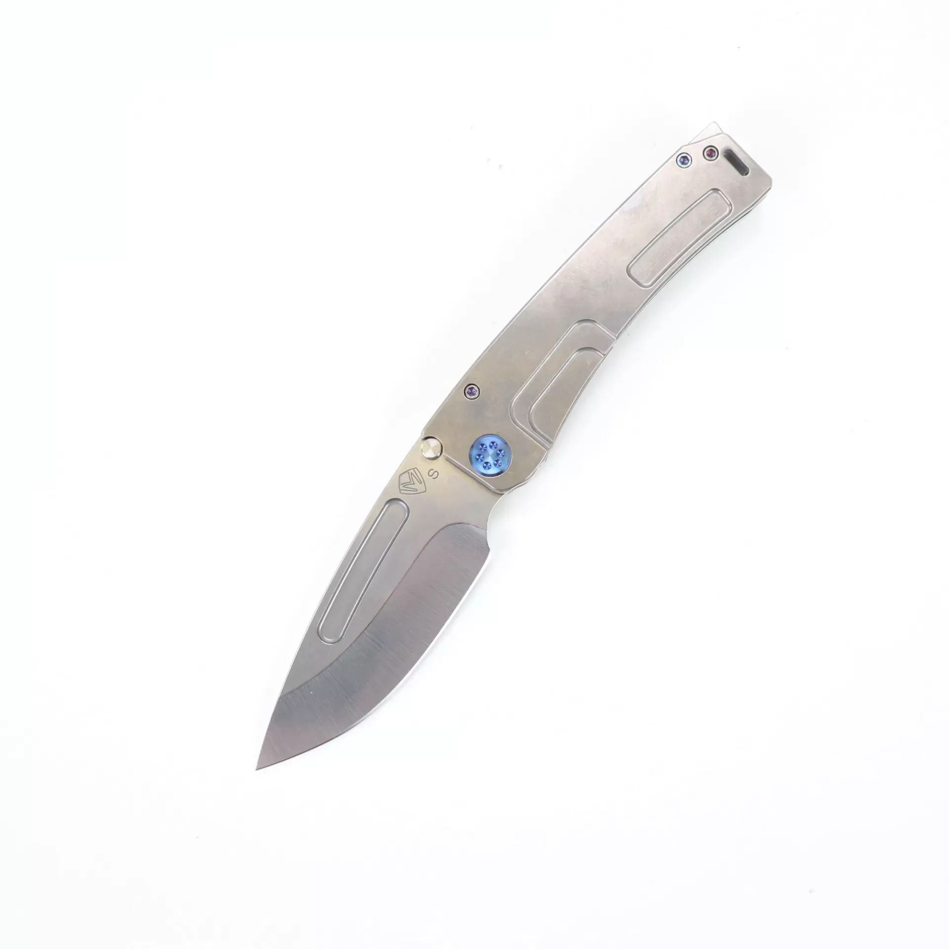 Medford Knives Marauder-H S35VN Tumbled Blue Hardware