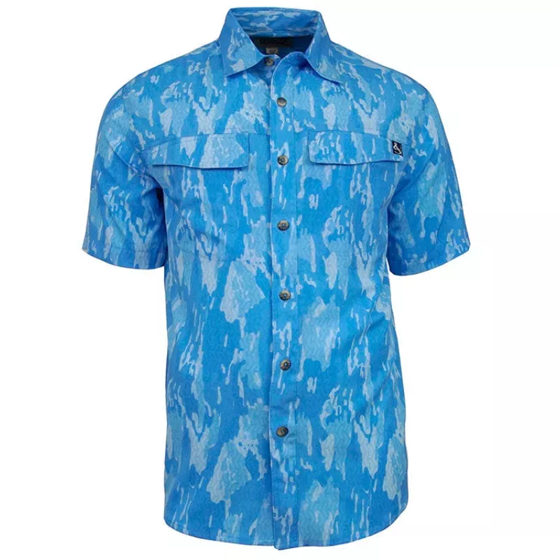 Men’s Geo Camo UV Vented Fishing Shirt