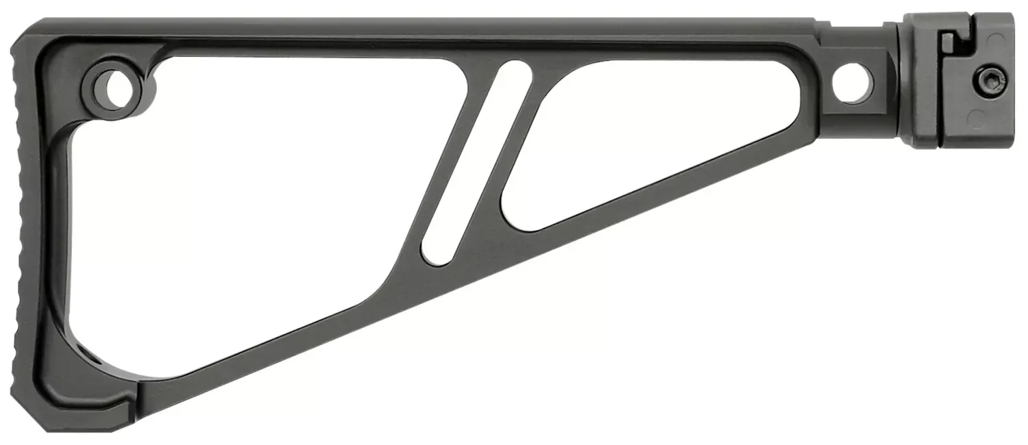 Midwest Industries Side Folding Fixed Extruded StockBlack Anodized Aluminum for Picatinny Rail