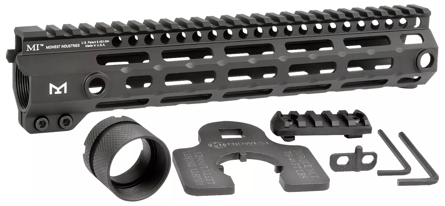 Midwest Industries Tactical G4M Handguard AR-15 Black Hardcoat Anodized Black 10.5″ 6061-T6 Aluminum M-LOK