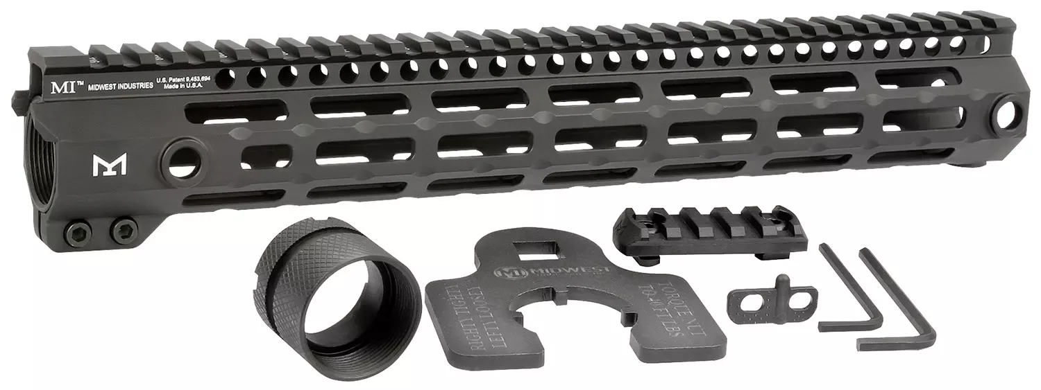 Midwest Industries Tactical G4M Handguard AR-15 Black Hardcoat Anodized Black 13.3″ 6061-T6 Aluminum M-LOK