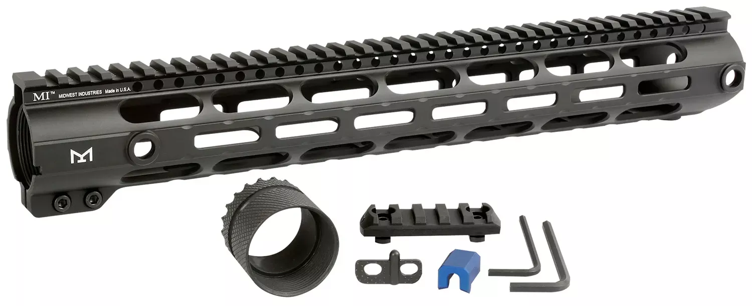 Midwest IndustriesCombat Handguard AR-308/LR-308 Black Hardcoat Anodized 15" 6061-T6 Aluminum