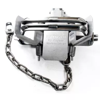 Minnesota Trapline B-3MDOG Bridger 4-Coil #3 Dogless Modified, 6 1/16 Inches Inside Jaw Spread, Silver