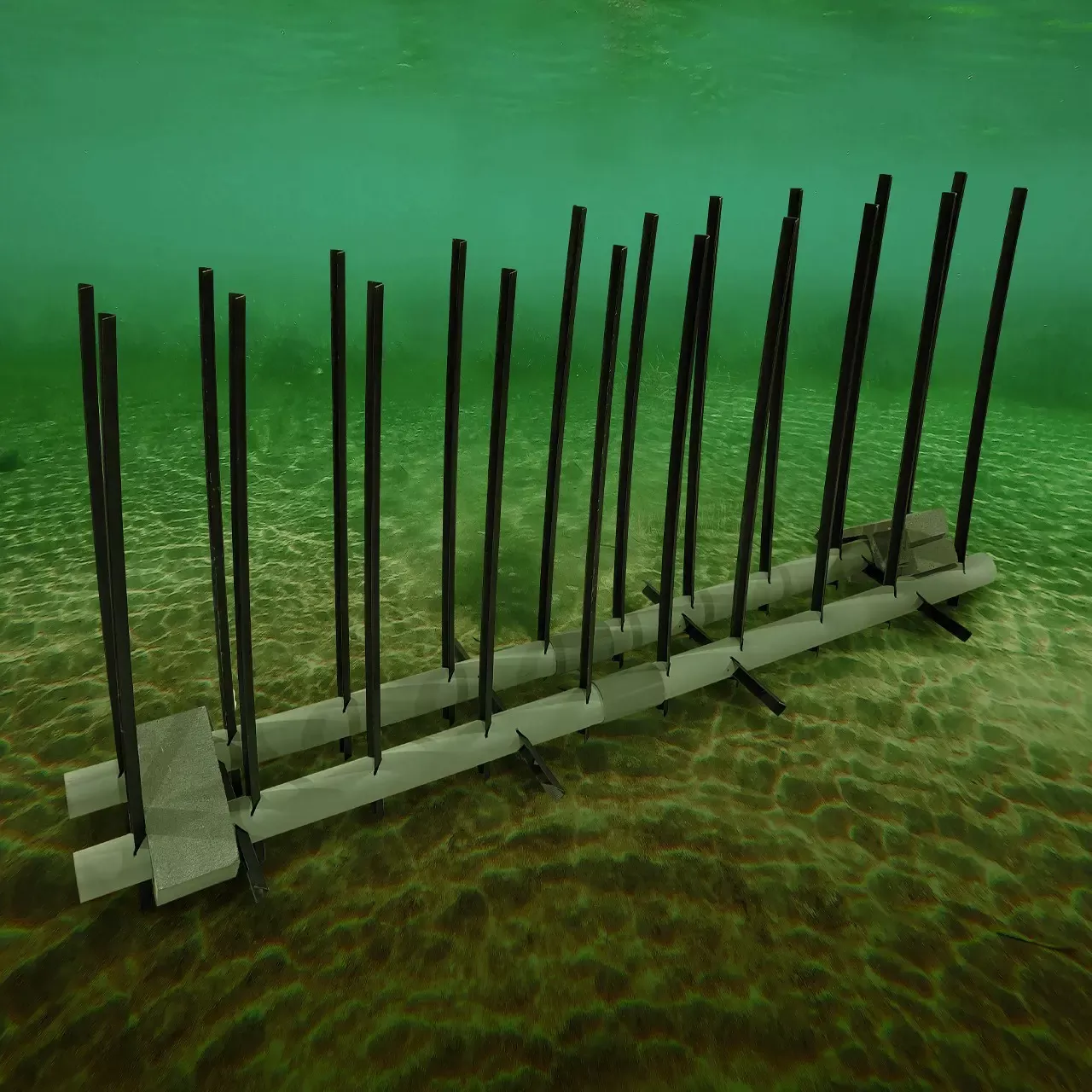 MossBack Fish Habitat Reed Rail | 30″ Width | 10 ft Length | Biologist-Designed Structure | For Multi-Species Fishing & Pond Management