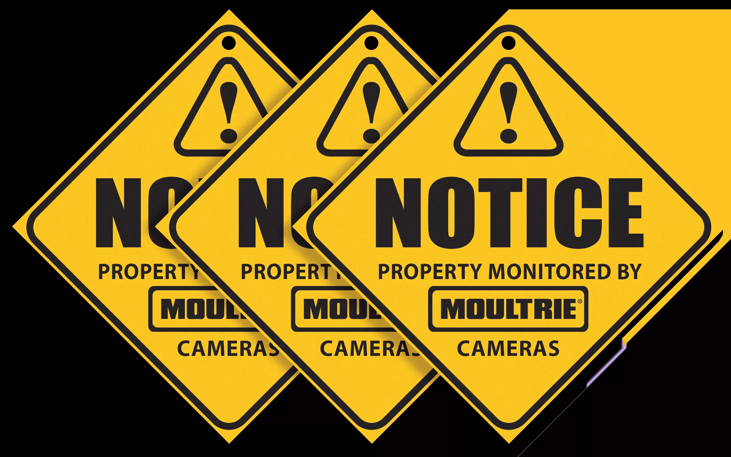 Moultrie MCA13133 Camera Surveillance SignsYellow 3 Per Pkg