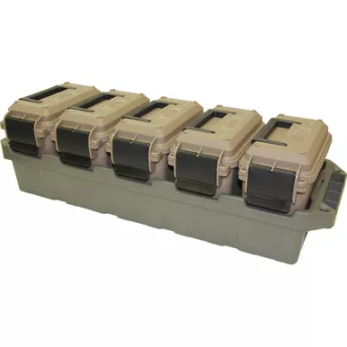 MTM AC5C Ammunition Crate 5-Can Mini, Dark Earth/Army Green