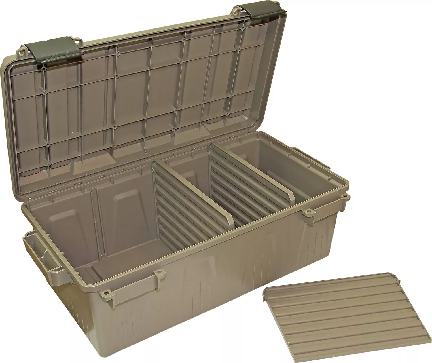MTM Ammo Crate Divided Utility Box Beige High Impact Polypropylene 21″ x 11.2″ x 7.5″ 75 lbs