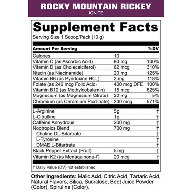 MTN OPS 1104610145 Ignite Rocky Mountain Rickey, 21 Ounce, 45 Scoops