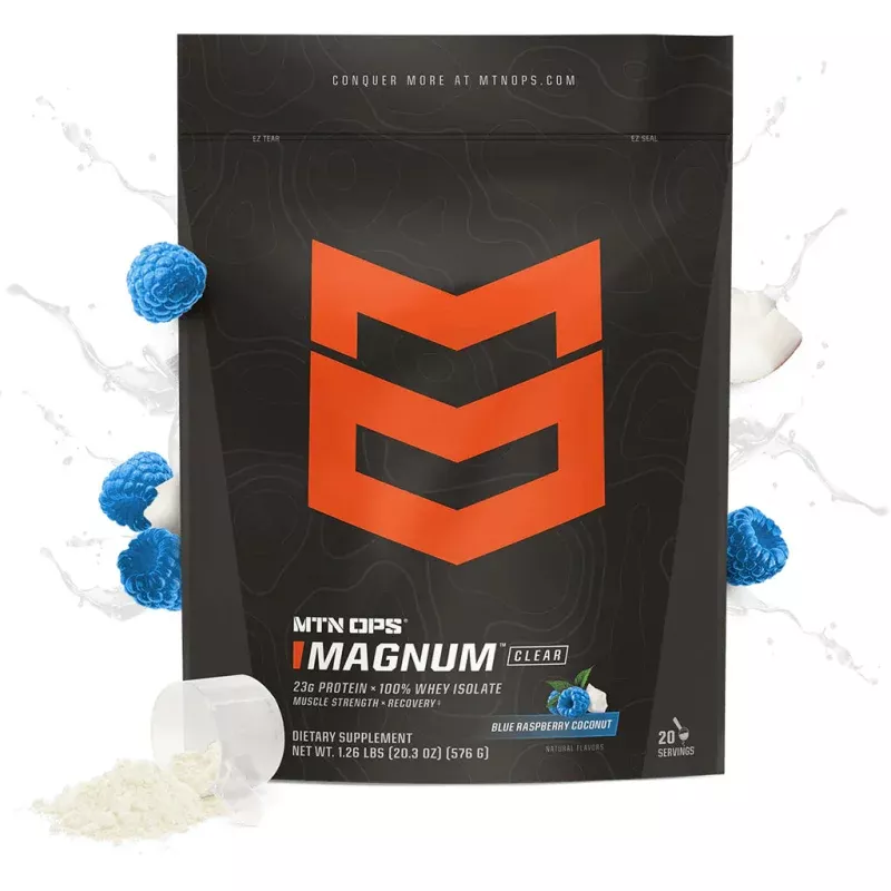 MTN Ops Magnum Clear Whey Protein Blue Raspberry Coconut (20 Scoops)