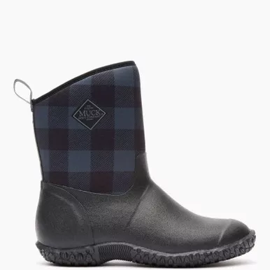 MUCK BOOT Womens Muckster II Black/Gray Plaid Mid Boots (WM2-1PLD-Black)