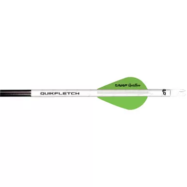 New Archery Products NAP-60-635 Quikfletch with Quikspin Vanes, White/Green, 6 Pack