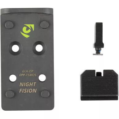 NIGHT FISION NF Optic Plate and Blacked Out Sights Combo for Glock Full Size MOS (GLK-OPBS-DPP-MOS-ZXZX)