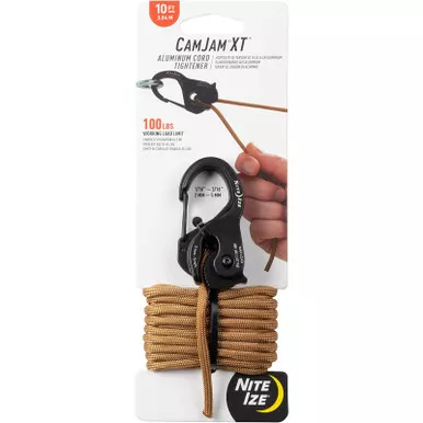 Nite Ize Cam Jam xT Aluminum Tie Down Rope Tightener with Carabiner Clip