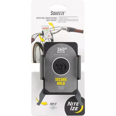 Nite Ize Squeeze Rotating Smartphone Bar Mount, Universal Bike Phone Holder