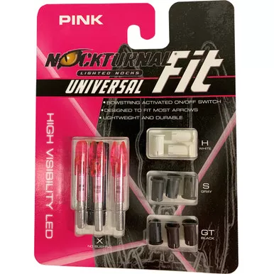 Nockturnal NT-312 FIT Lighted Nocks for X, H, S, and GT Arrows, Pink, 3 Pack