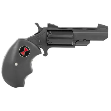 North American Arms BWMCRK Black Widow 22 WMR 5 Shot 2" Matte Black Heavy Vent Rib Barrel, Matte Black Cerakote Stainless Steel Frame, Black Cylinder, Black Finger Grooved Rubber Grip, Exposed Hammer