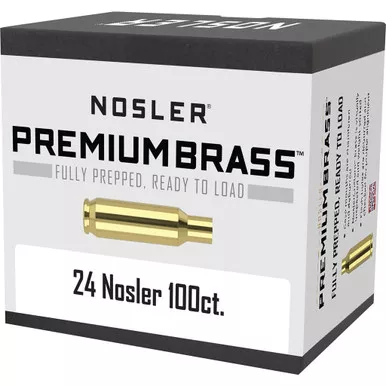 Nosler 10085 Custom Brass 24 Nosler, Brass, 100 Pack