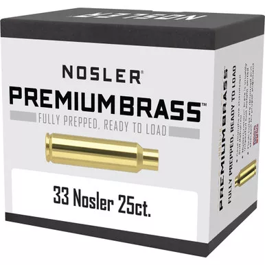 Nosler 10222 Custom Brass 33 Nosler, Brass, 25 Pack