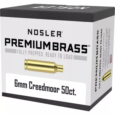 Nosler 10229 Custom Brass 6mm Creedmoor, Brass, 50 Pack