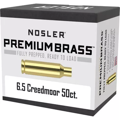 Nosler 44824 Custom Brass 6.5mm Creedmoor, Brass, 50 Pack