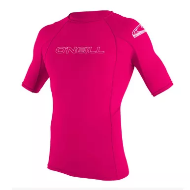 O'NEILL Youth Basic Skins 50+ Watermelon Short Sleeve Rash Guard (3345-182)