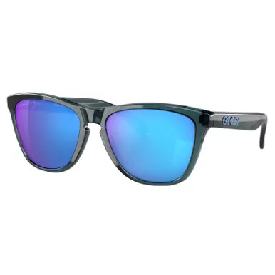 OAKLEY Men's Frogskins Sunglasses w/ Crystal Black Frame and Prizm Sapphire Polarized Lens (OO9013-F655)