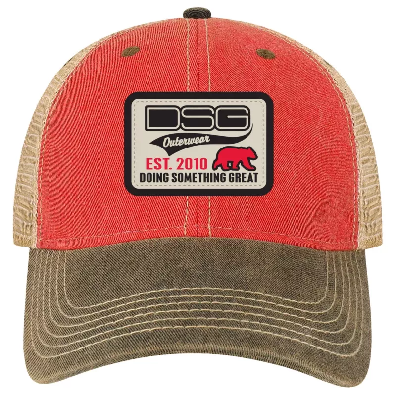 Old Favorite Bear Trucker Hat|Khaki&Scarlet&Green&Orange|One Size