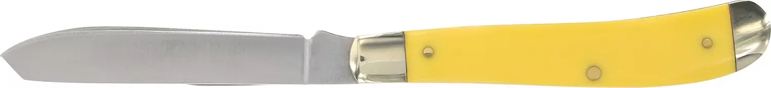 Old Timer Gunstock Trapper 3″ Plain Stainless Steel Blade Yellow