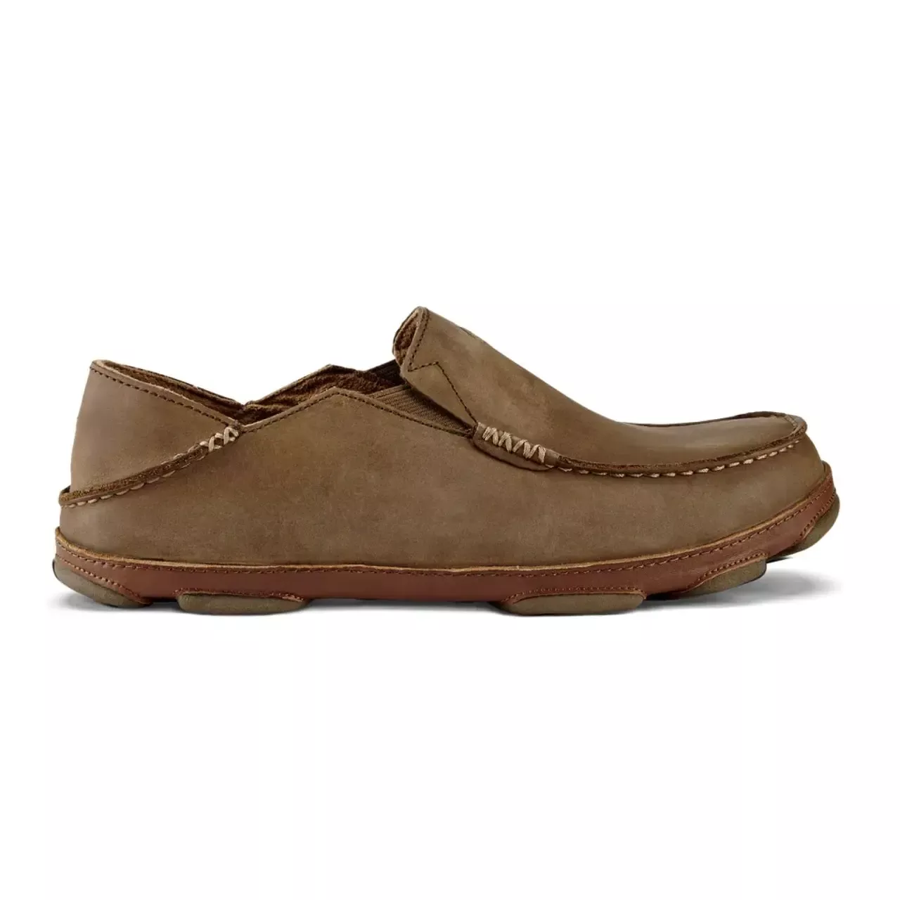 Olukai Men’s Moloā Leather Slip-On Shoes – Ray/Toffee
