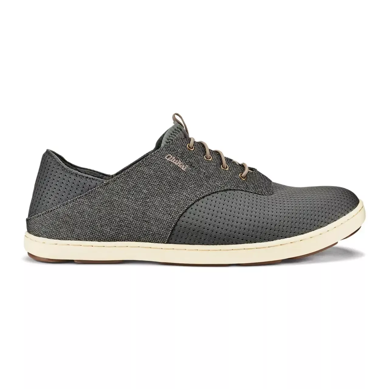 Olukai Men’s Nohea Moku No Tie Boat Shoes – Charcoal/Clay