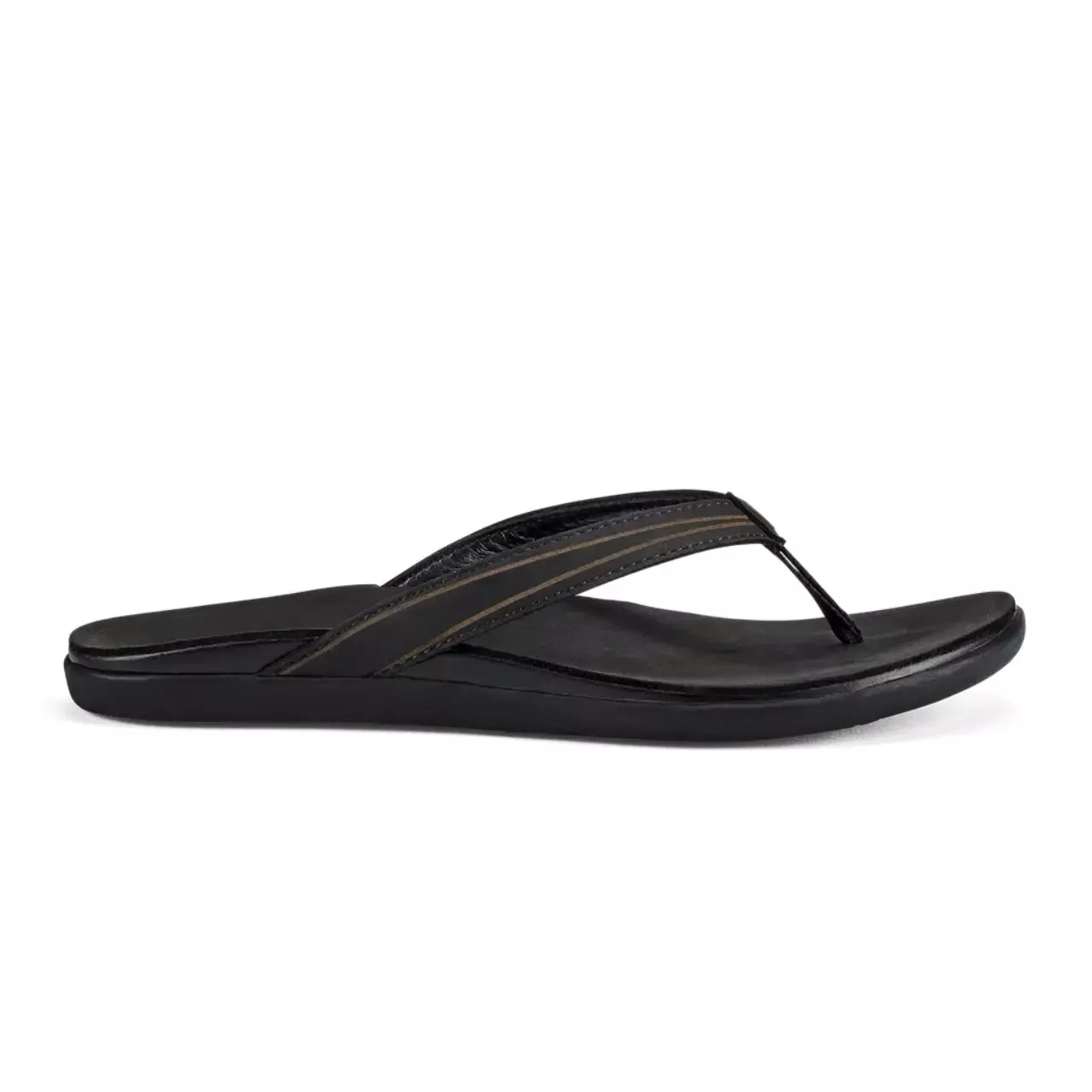 Olukai Woman’s ‘Aukai Leather Sandals – Black