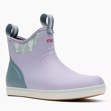 Open Box (Damaged package): XTRATUF Women OTH 6" SLIP O Medium, Color: Lavender Gray/Halibut Print, Size: 10 (XWAB503-100)