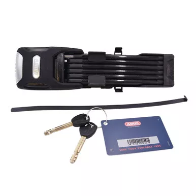 Open Box (Great condition, limited use): ABUS Bordo XPlus Alarm 6000KA/90 BK SH Folding Lock (61500)