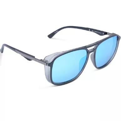 OPTIC NERVE Unisex Cousin Matte Gray Frame with Brown Lens/Blue Mirror Sunglasses (22628)