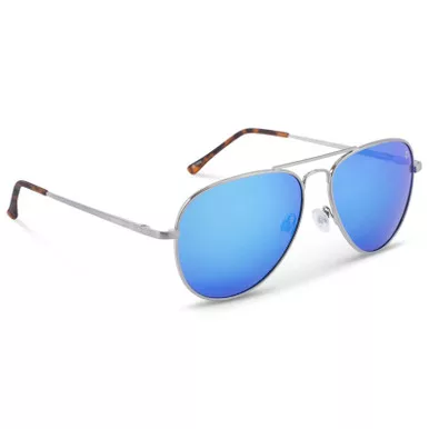 OPTIC NERVE Unisex Estrada Silver/Brown/Blue Mirror Lens Polarized Sunglasses (22781)