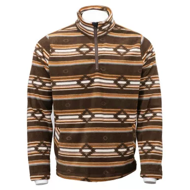 OUTBACK TRADING Men's Colt Henley Fleece Brown Pullover (42210-BRN)