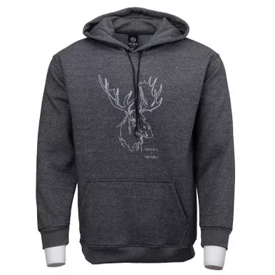 OUTBACK TRADING Unisex Moose Country Charcoal Hoodie (40332-CHR)