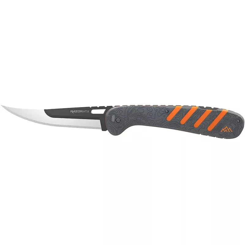 Outdoor Edge Razor HTX 5.0-Inch Folding Knife with 6 Blades – Orange and Gray