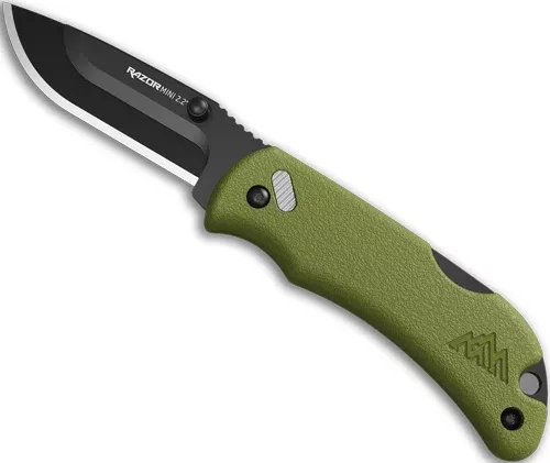 Outdoor Edge Razor-mini 2.2" - Od Green Pms W/2 Black Dp Blds