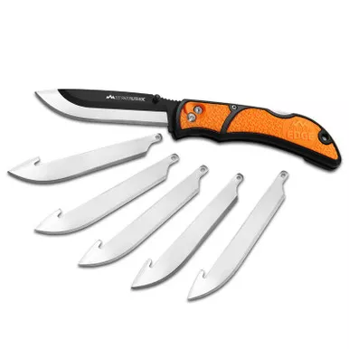 Outdoor Edge RazorEDC Lite Replaceable Blade Folding Knife 3.50" 420J2 Drop Point Blades, GFN/TPR Handle