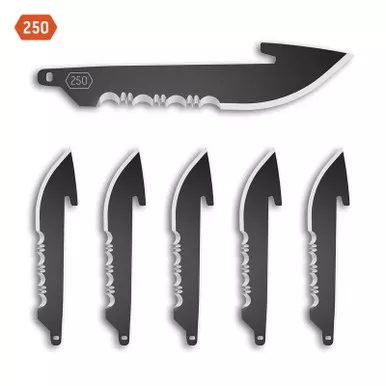 Outdoor Edge RRS25K-6C 2.50" Serrated Drop Point Replacement Blades, Black Oxide, 6-Pack