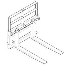Paladin Pallet Forks | Model 2000888 | Width 42″ | 10-15 GPM | For Mini Skid Steers