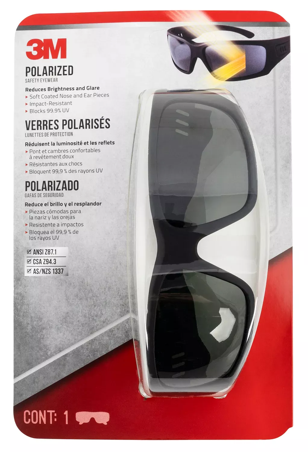 PeltorImpact-Resistant, Polarized Black Lens with Black Frame & 99.9% UV Rating