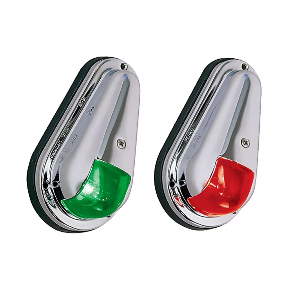 Perko 12V Vertical Mount Side Lights Chrome Plated Brass MADE IN THE USA [0955DP0CHR]