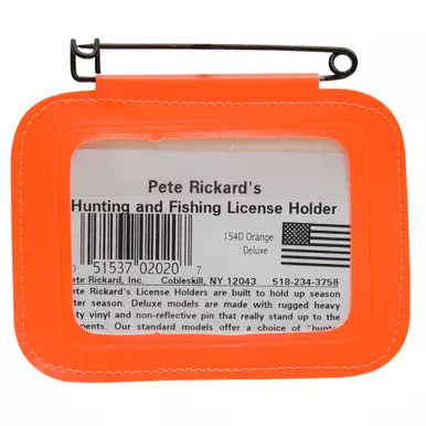 Pete Rickard 154D Hunting License Holder Single, Orange