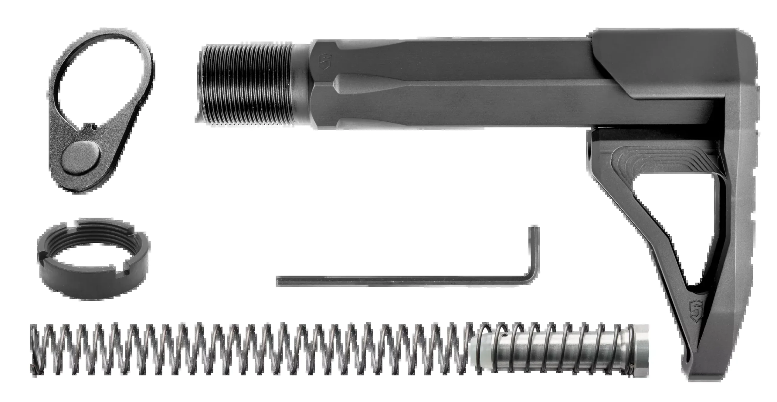 Phase 5 Mini Stock Assembly – Carbine Tube Ar-15 Black