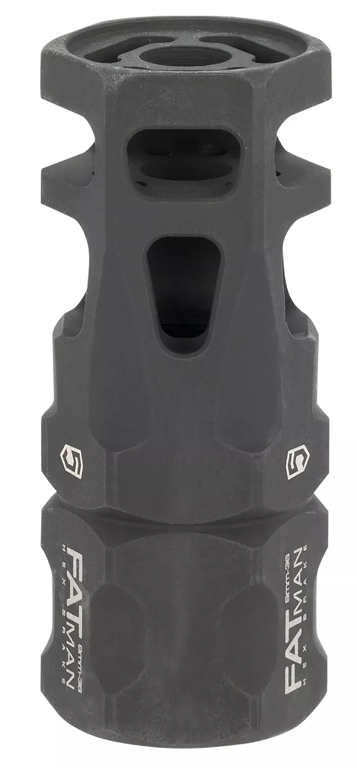 Phase 5 Weapon Systems FATman Hex Brake with 1/2″-36 tpi Threads & 3″ OAL for 9mm, 7.62x39mm, 6.8mm AR-Platform