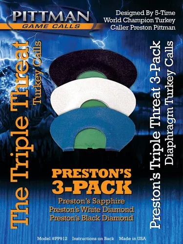 Pittman Game Calls Triple – Threat Combo Diaphram Pack