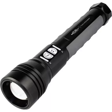 Police Security Flashlights 97715 Twin Power Flashlight, 2000 Lumens, Black